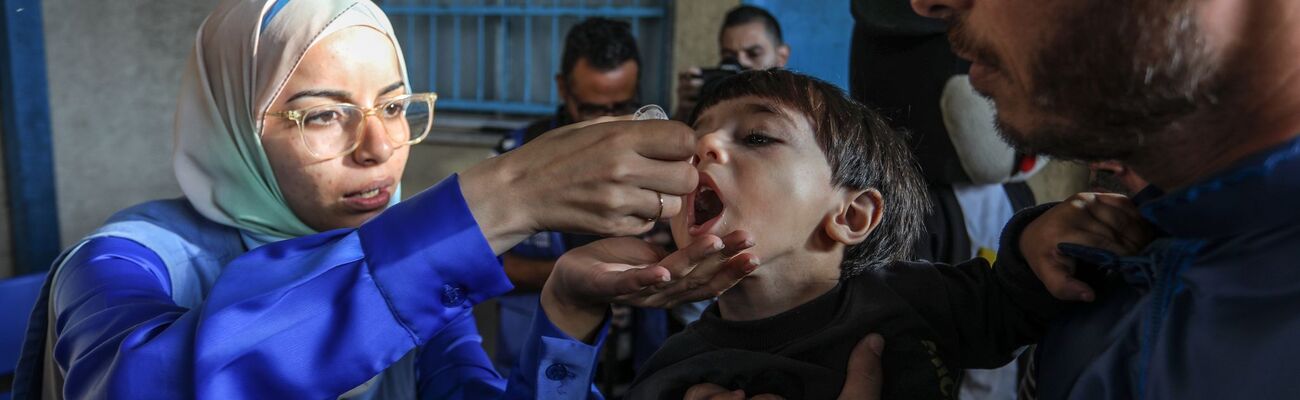 590.000 Kinder unter zehn Jahren sollen die zweite Polio-Impfdosis erhalten., © Abed Rahim Khatib/dpa