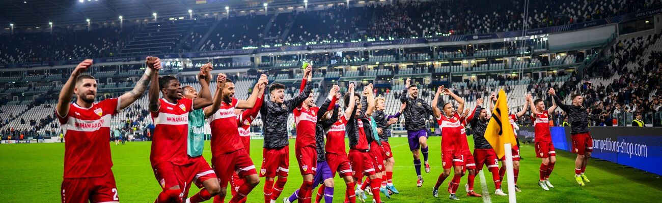 Der VfB Stuttgart feierte bei Juventus Turin einen späten, aber verdienten Sieg., © Tom Weller/dpa