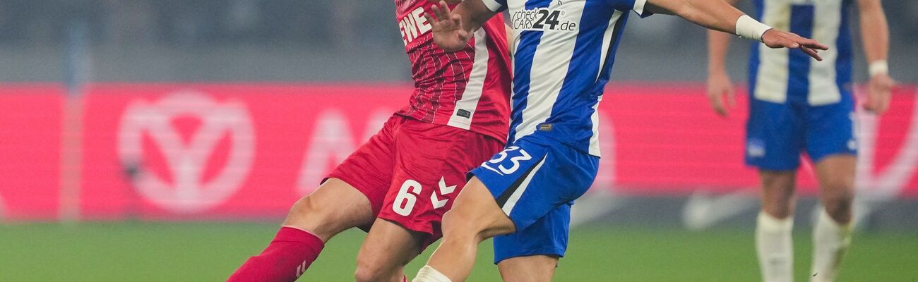 Die beiden früheren Bundesligisten Hertha BSC und der 1. FC Köln trafen in Berlin aufeinander., © Soeren Stache/dpa