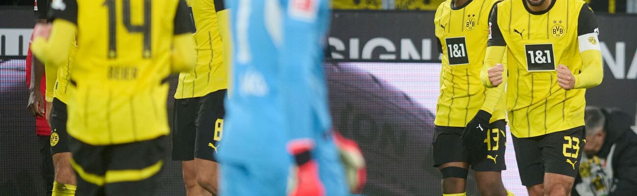 Emre Can (r) hatte beim Sieg gegen Leipzig wieder Grund zum Jubeln., © Bernd Thissen/dpa