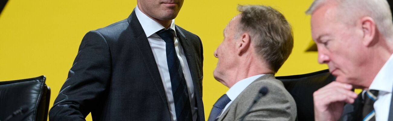 Lars Ricken (links) und Hans-Joachim Watzke wollen bei Borussia Dortmund zusammenstehen, © Bernd Thissen/dpa