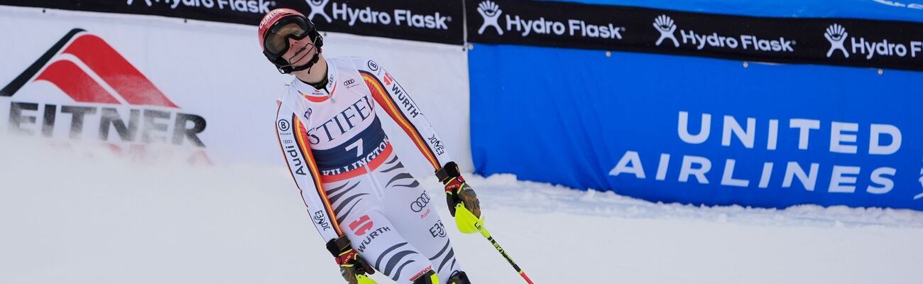 Lena Dürr verspielt ihr perfekte Ausgangslage im Slalom-Finale von Killington., © Robert F. Bukaty/AP/dpa