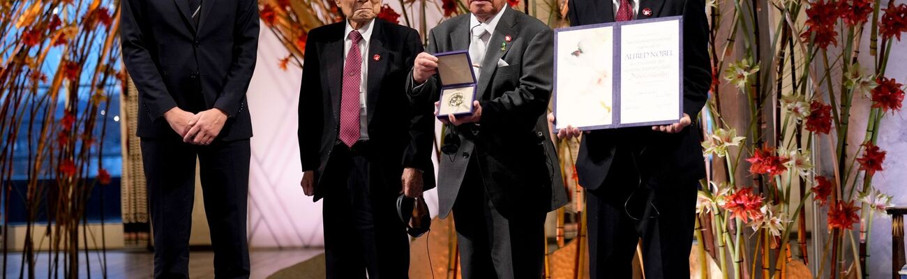 Die drei Co-Vorsitzenden von Nihon Hidankyo nahmen den Friedensnobelpreis in Oslo entgegen., © Heiko Junge/NTB Pool/AP/dpa