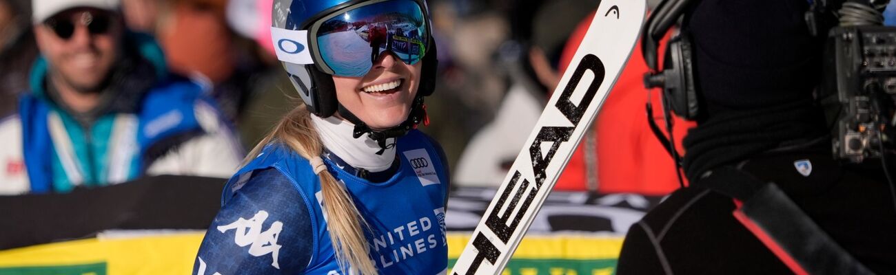 Happy und angriffslustig: Lindsey Vonn., © Robert F. Bukaty/AP/dpa