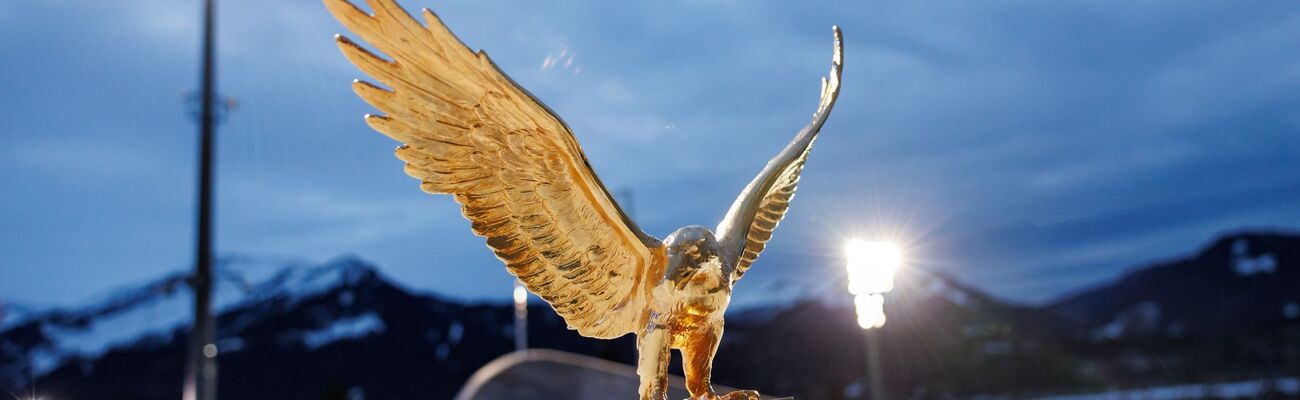 Das Objekt der Begierde: Der goldene Adler für den Tournee-Champion., © Daniel Karmann/dpa