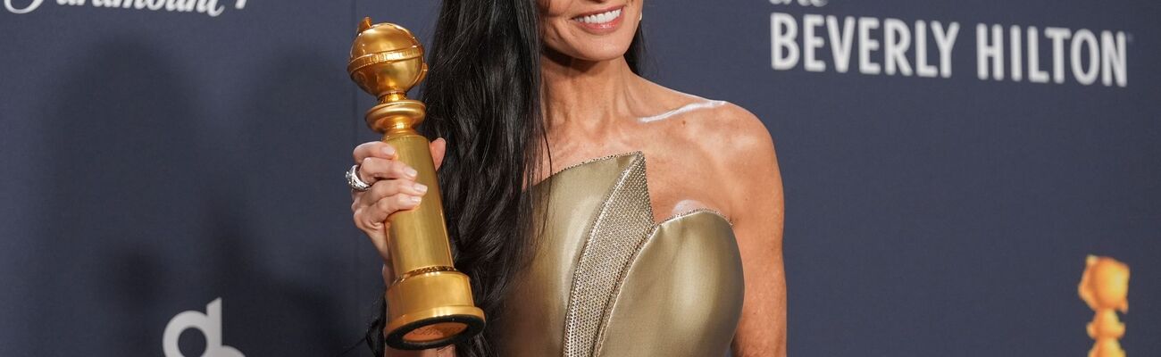 Mit 62 Jahren gewinnt Demi Moore ihren ersten Golden Globe. , © Chris Pizzello/Invision/AP/dpa