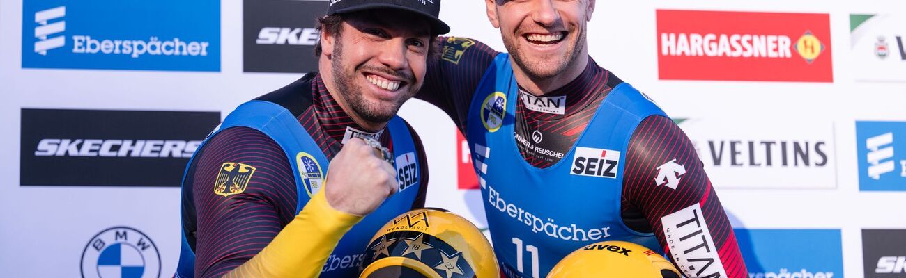 Siegerfaust beim Bayern-Express Tobias Wendl (r) und Tobias Arlt., © Marius Becker/dpa