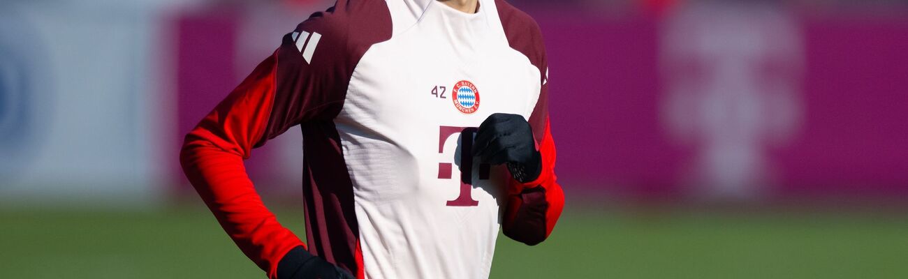 Jamal Musiala noch beim Training in München., © Sven Hoppe/dpa