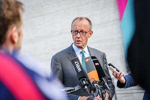 Unionsfraktionschef Friedrich Merz hat die Gespräche mit der Ampel-Regierung über die Migrationspolitik für gescheitert erklärt., © Kay Nietfeld/dpa