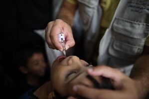 Im Gazastreifen brachte die Weltgesundheitsorganisation WHO die erste Runde der Polio-Impfung erfolgreich über die Bühne., © Marwan Dawood/XinHua/dpa