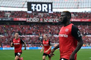 Trotz des späten Tores von Victor Boniface lief nicht alles gut für Bayer Leverkusen, © Federico Gambarini/dpa