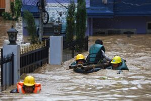 Dutzende Menschen sind laut Behördenangaben bei den aktuellen Überschwemmungen in Nepal ums Leben gekommen., © Sulav Shrestha/XinHua/dpa