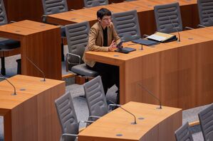 NRW-Fluchtministerin Josefine Paul (Grüne) ist wegen ihrer schleppenden Kommunikation nach dem Terroranschlag von Solingen politisch unter Druck geraten., © Rolf Vennenbernd/dpa