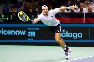 Jan-Lennard Struff zeigte gegen Kanada eine starke Leistung., © Frank Molter/dpa