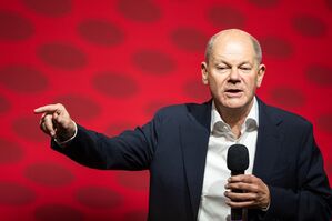 Olaf Scholz muss bis zu 19 Prozentpunkte Rückstand auf die Union aufholen, wenn er im Kanzleramt bleiben will. , © Hannes P. Albert/dpa