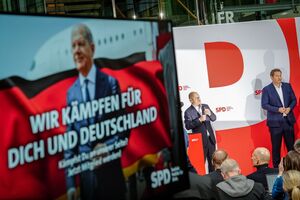 Scholz führt die SPD zum zweiten Mal als Kanzlerkandidat in die Bundestagswahl., © Kay Nietfeld/dpa