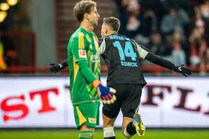 Union-Keeper Frederik Rönnow war chancenlos gegen Patrik Schick. , © Andreas Gora/dpa