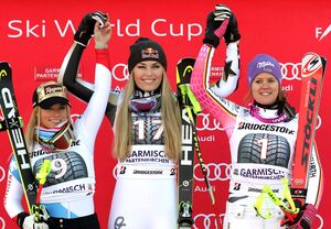 Viktoria Rebensburg (r) traut Lindsey Vonn (M) Großes zu., © Stephan Jansen/dpa