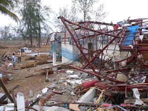 Nach dem Tsunami ist vom Haus von Frank «Franky» Wetzig in Khao Lak so gut wie nichts mehr übrig. (Archivbild), © Frank Wetzig/dpa