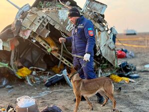 Die Suche nach der Absturzursache läuft., © Uncredited/Kazakhstan's Emergency Ministry/AP/dpa