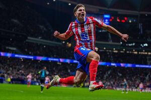 Atléticos Matchwinner Alvarez., © Manu Fernandez/AP/dpa