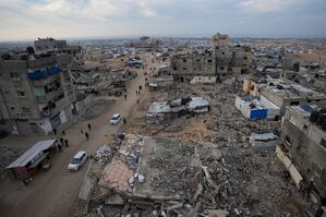 In den Süden des Gazastreifens vertriebene Palästinenser sollen in wenigen Tagen in den zerstörten Norden zurückkehren können. (Symbolbild), © Abdel Kareem Hana/AP/dpa