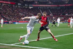 Im Spiel Leverkusen gegen Hoffenheim gab es die erste Schiedsrichter-Durchsage. , © Marius Becker/dpa