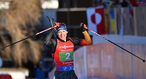 Verdienter Jubel nach einer harten Schlussrunde: Justus Strelow. , © Martin Schutt/dpa