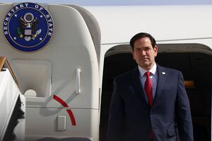 US-Außenminister Rubio fordert, dass die Hamas «ausgerottet» wird. (Archivbild), © Evelyn Hockstein/Pool Reuters/AP/dpa