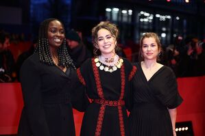 Die Perspectives-Jury: Aïssa Maïga (l-r), Meryam Joobeur und María Zamora., © Christoph Soeder/dpa